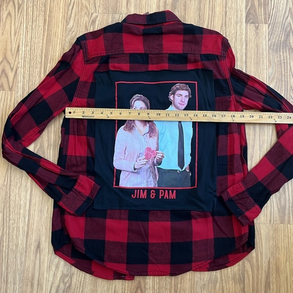 The Office Jim & Pam Flannel Shirt upcycled one of a kind unisex small - Picture 4 of 4